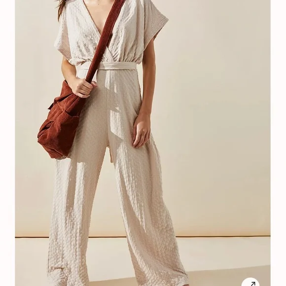 Free People Beach Isola One-Piece Maxi Jumpsuit Salt - Picture 3 of 10